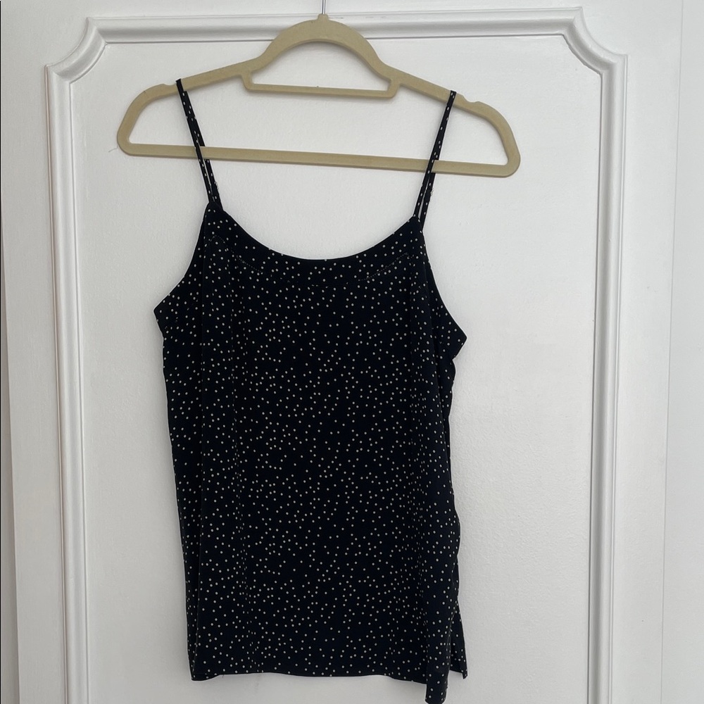 Madewel Black Polka Dot Spaghetti Strap Tank Top